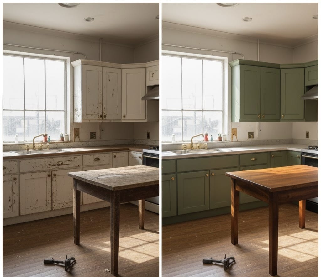 Wooden kitchen repair